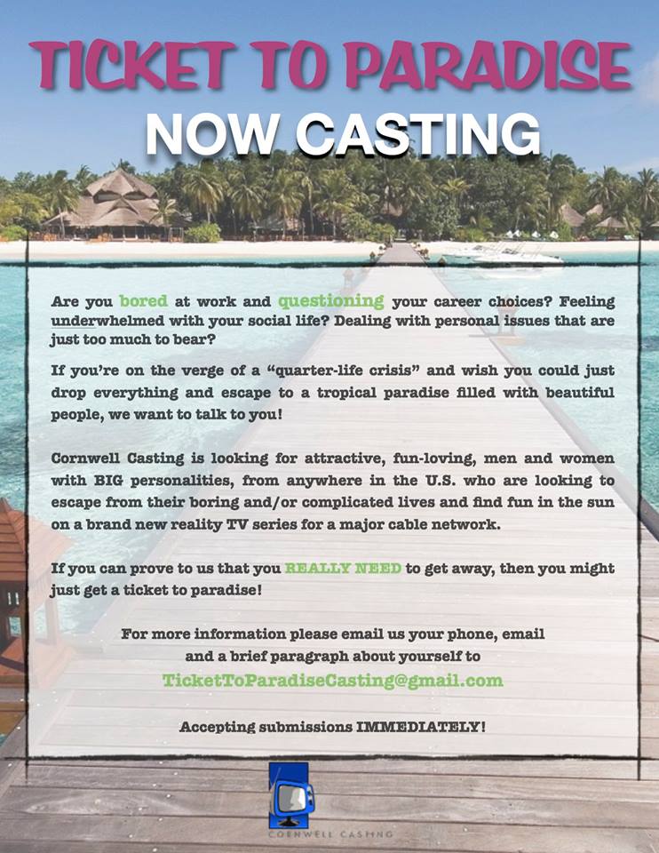 reality show casting flyer