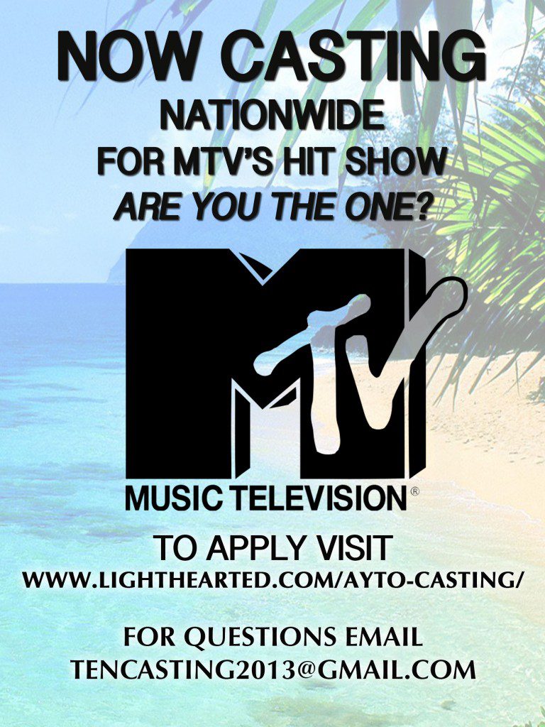 MTV show “Are You The One” Now Casting Nationwide Auditions Free
