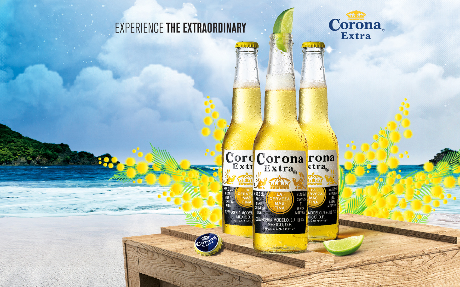 Modeling job for a print ad for Corona