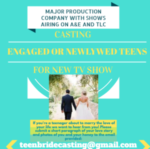 Casting Teens Getting Married Nationwide