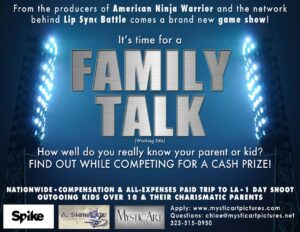 New Spike TV Game Show “Family Talk” Casting L.A. Area Families With Adult Kids