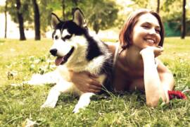 Girl and dog