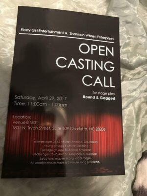 Open Auditions for Stage Play in Charlotte North Carolina