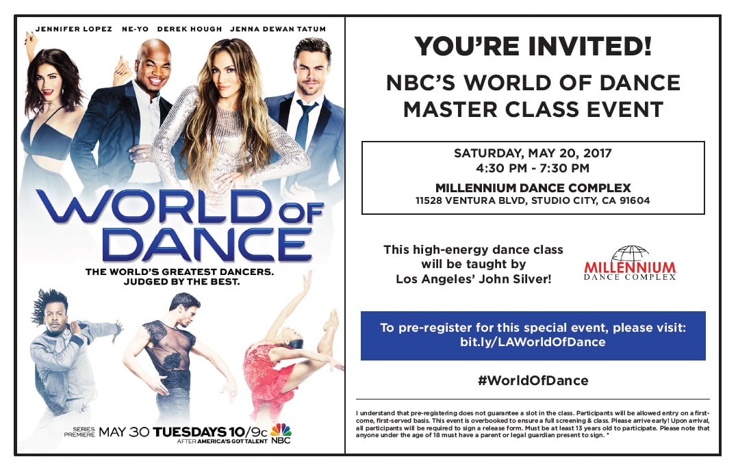 NBC’s New Dance Show “World of Dance” Offering Free Dance Class in L.A