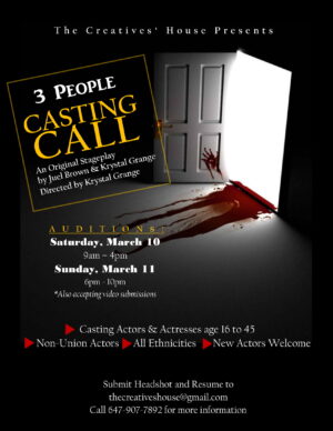 Theater Auditions in Toronto Canada For Original Stage Play