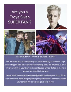 Casting Troye Sivan Superfans Nationwide