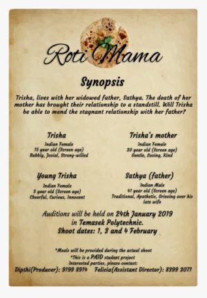 Casting Actors in Singapore For Student For “Roti Mama”