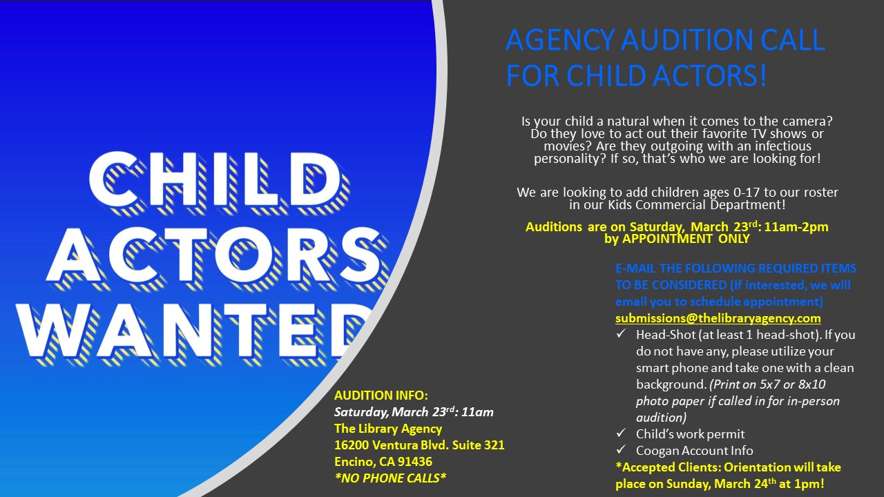 Open Auditions For Kids In Los Angeles Auditions Free