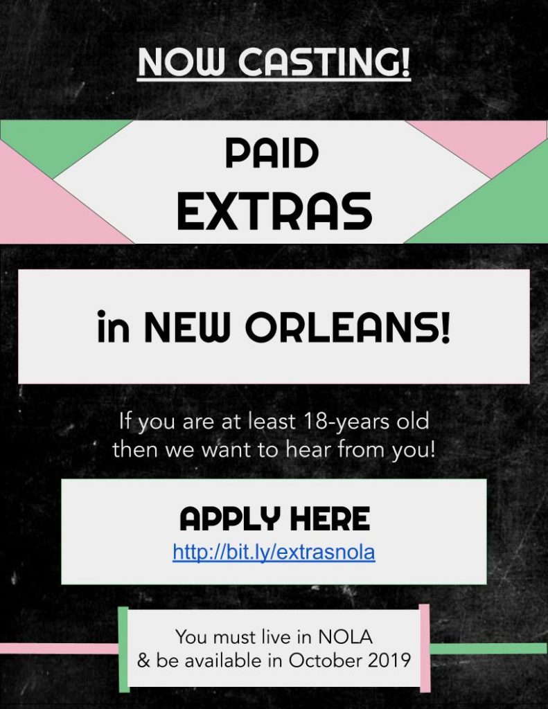Casting Call for TV Show Extras in New Orleans Auditions Free