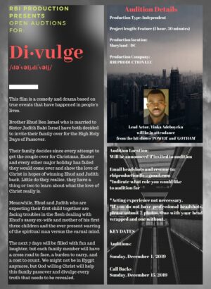 Actors in D.C. Area for Indie Film “Divulge”