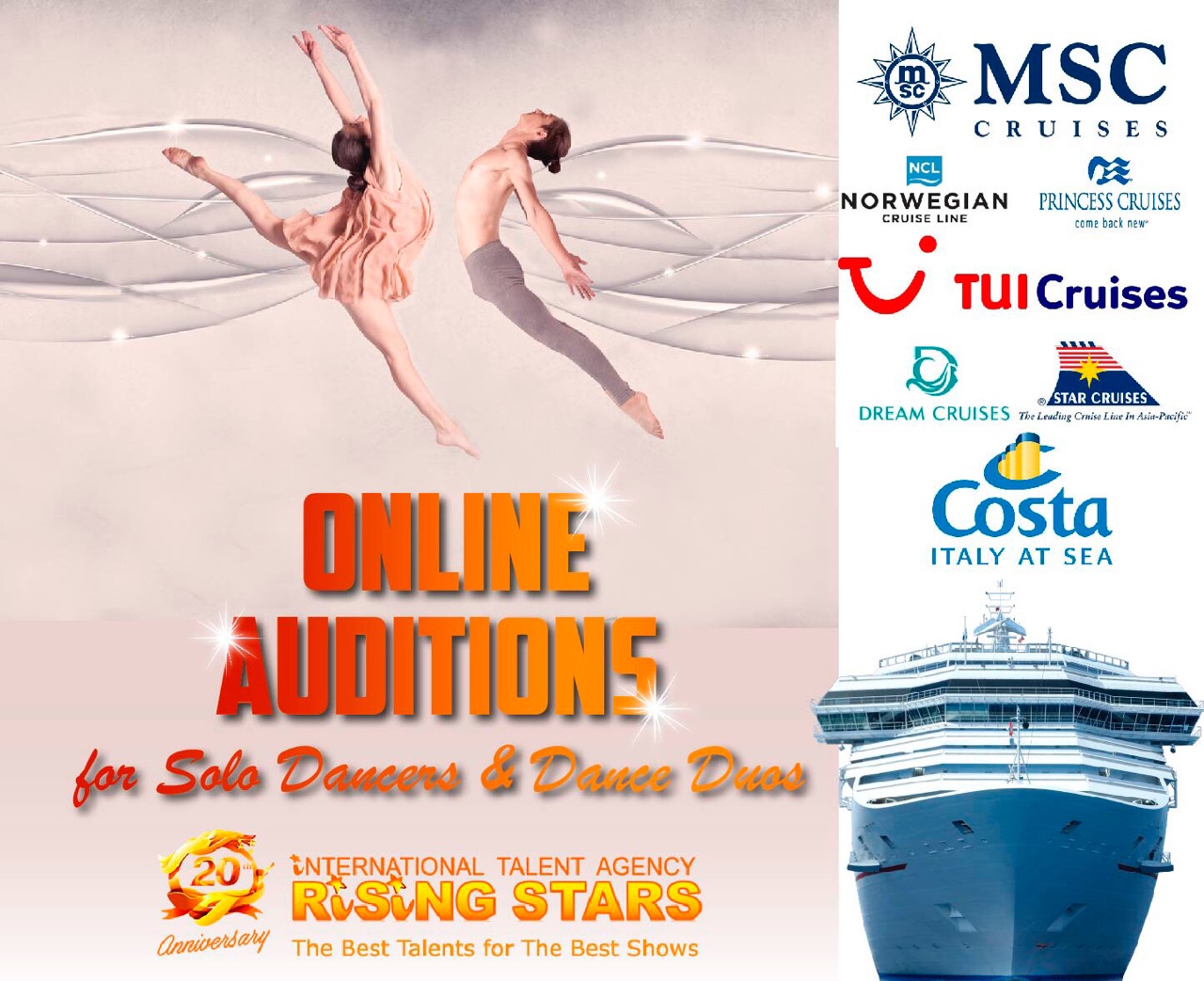 Auditions for International Cruise Line, Performers, Singers and