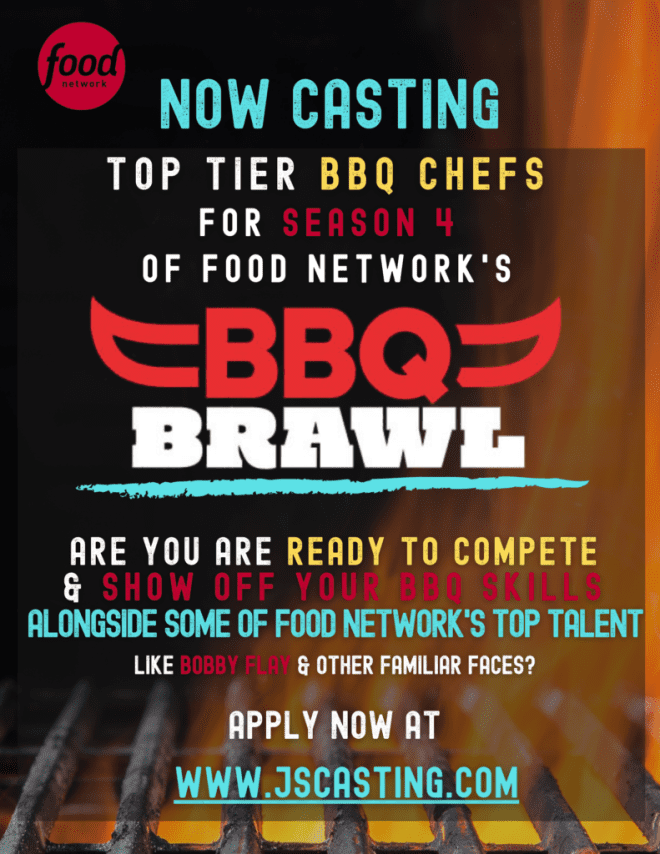 Food Network Casting Call for BBQ Chefs for BBQ Brawl 2023 Auditions Free