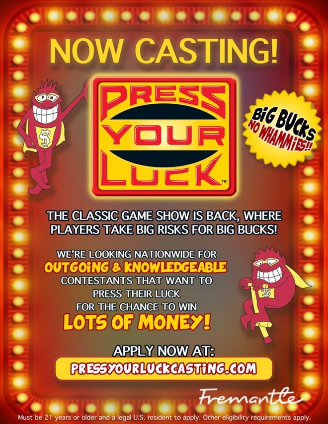 Casting Call for ABC Game Show “Press Your Luck” Auditions Free