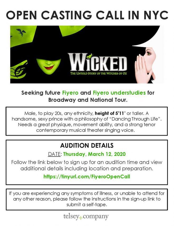 wicked tour auditions