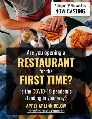 Nationwide Auditions for “First Restaurant” – People Opening A Restaurant