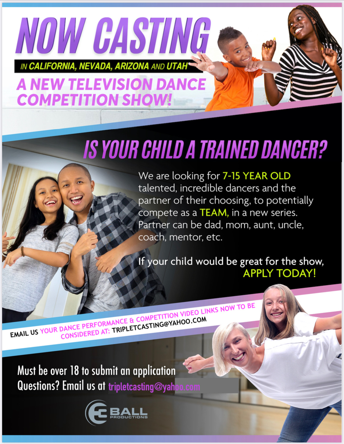 Auditions for Kids in Utah, Nevada, Arizona and California for New Kids