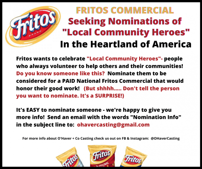 Fritos is Looking for Local Community Heroes for TV Commercial