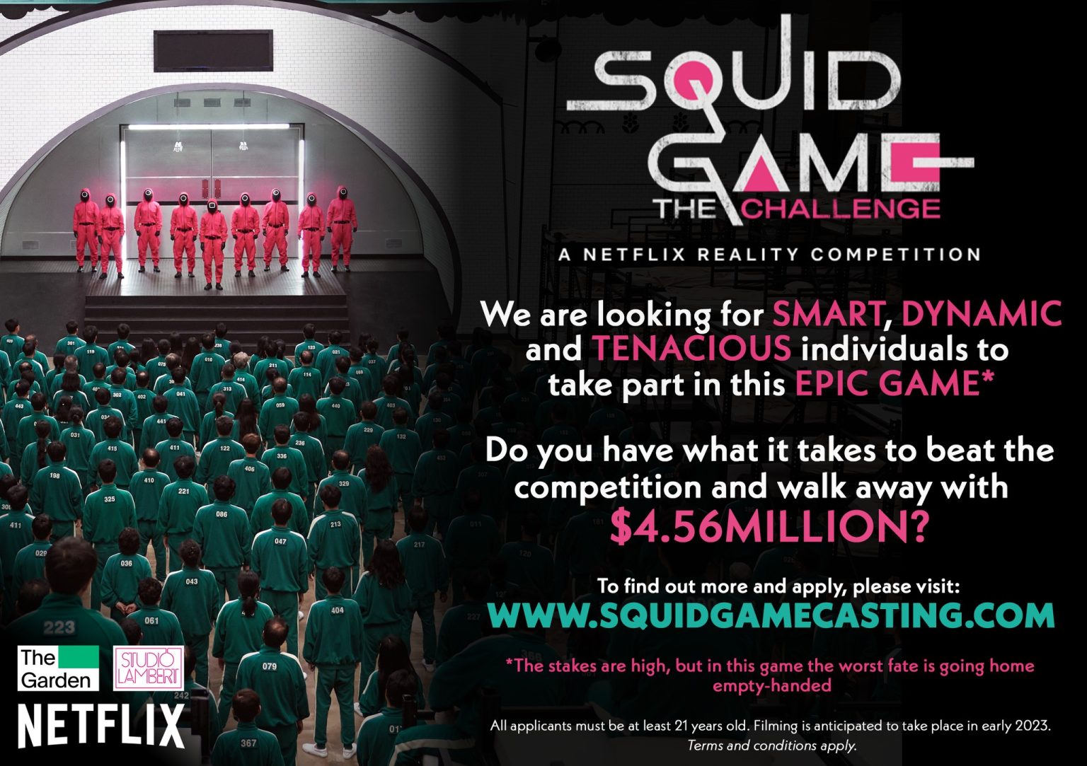 Tryout for Netflix “Squid Game: The Challenge” – Auditions Free