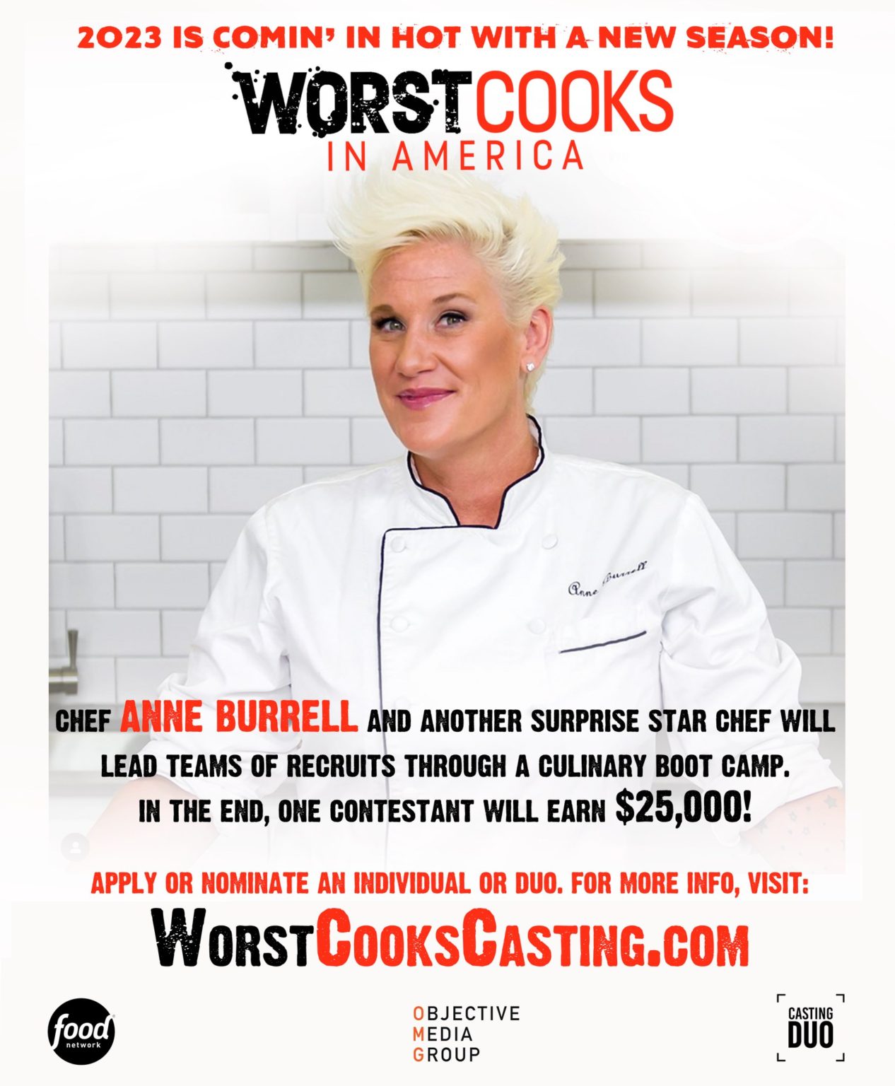 2023 Casting Call for Food Network’s “Worst Cooks in America