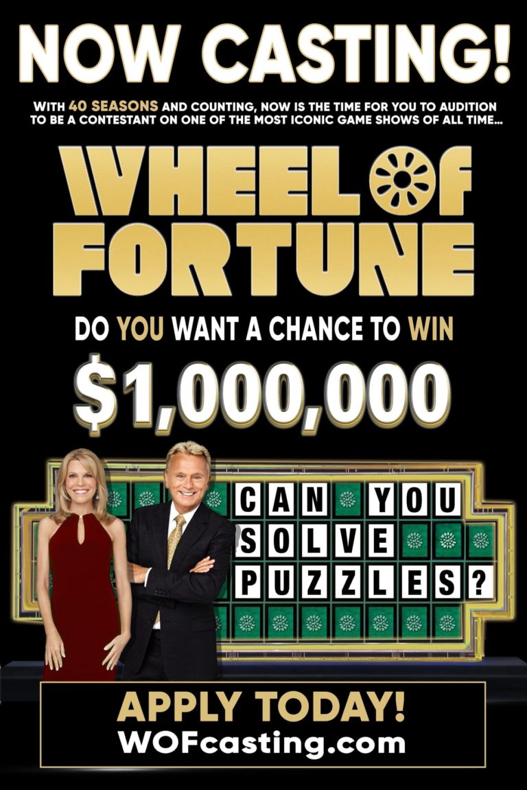 Get on Game Show “Wheel of Fortune” Auditions Free