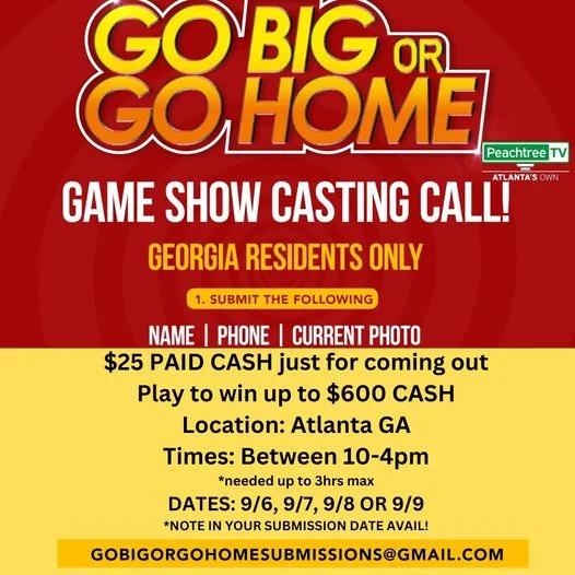 Casting Call for Game Show “Go Big or Go Home” in Atlanta – Auditions Free