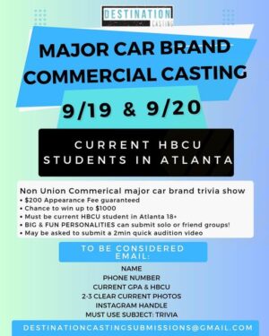 Major Brand Holding Casting Call for HBCU Students in Atlanta