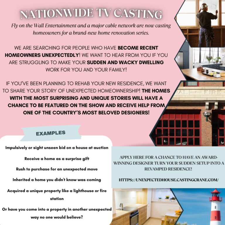 Casting for New Home Show / Renovation Show Auditions Free