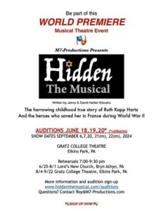 Read more about the article Community Theater Auditions in Philadelphia Area for “Hidden”