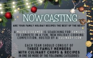 Casting Holiday Family Reality Cooking Competition Series – Applications Online