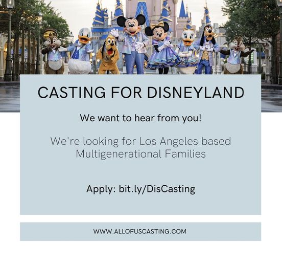 Casting call for Disney info graphic and submission link