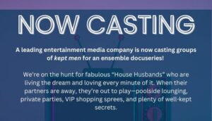 Now casting kept men for an ensemble Docu Series