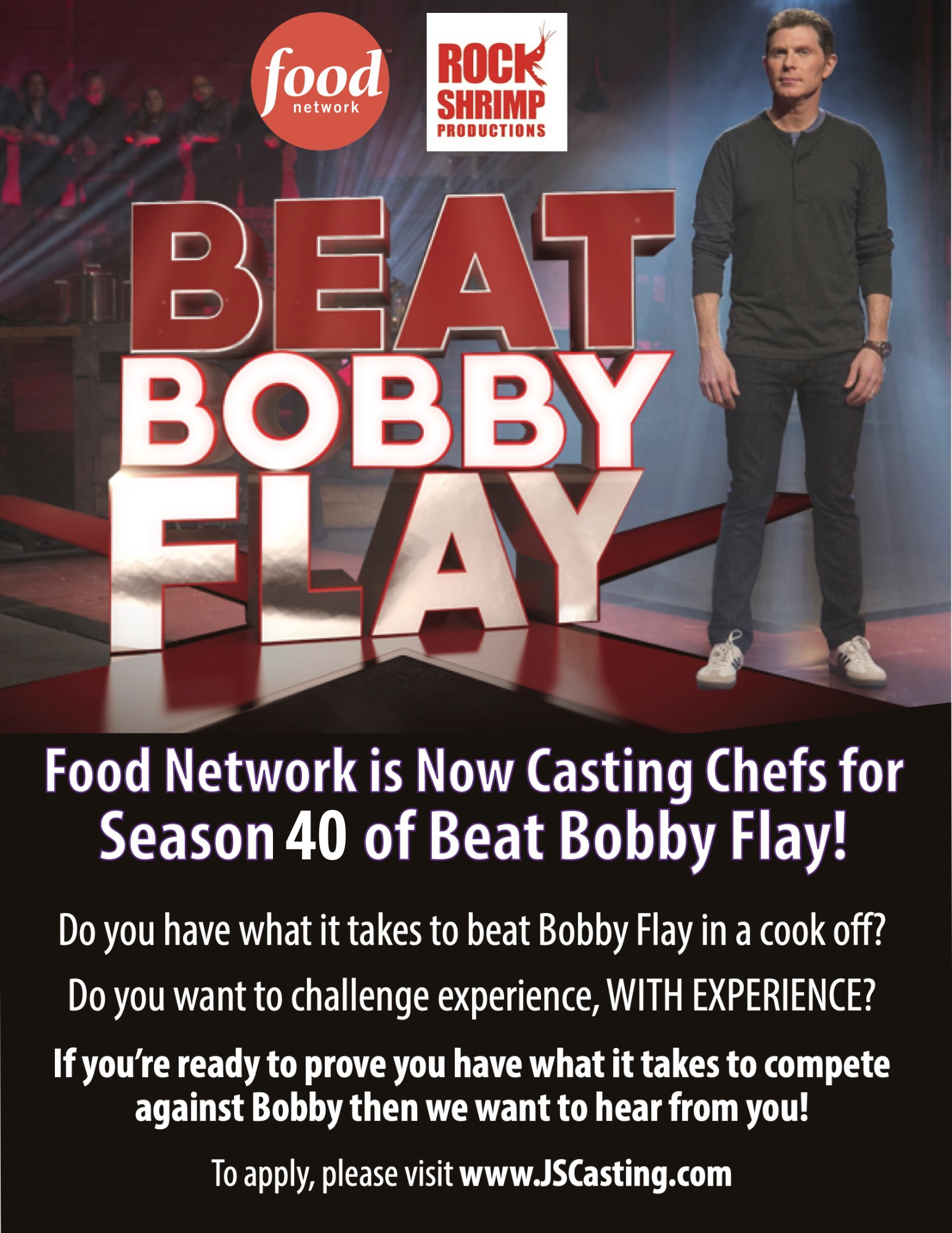 NOW CASTING Season 40 of Food Network’s BEAT BOBBY FLAY!